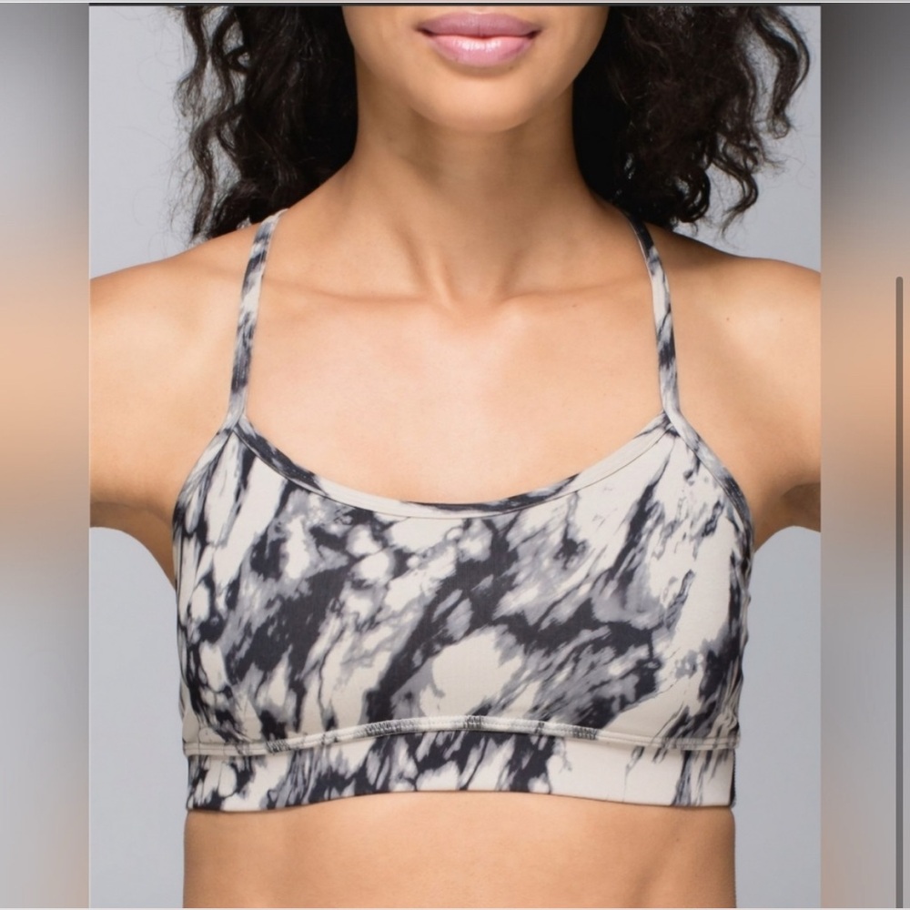 Marble Print Lululemon Flow Y Bra